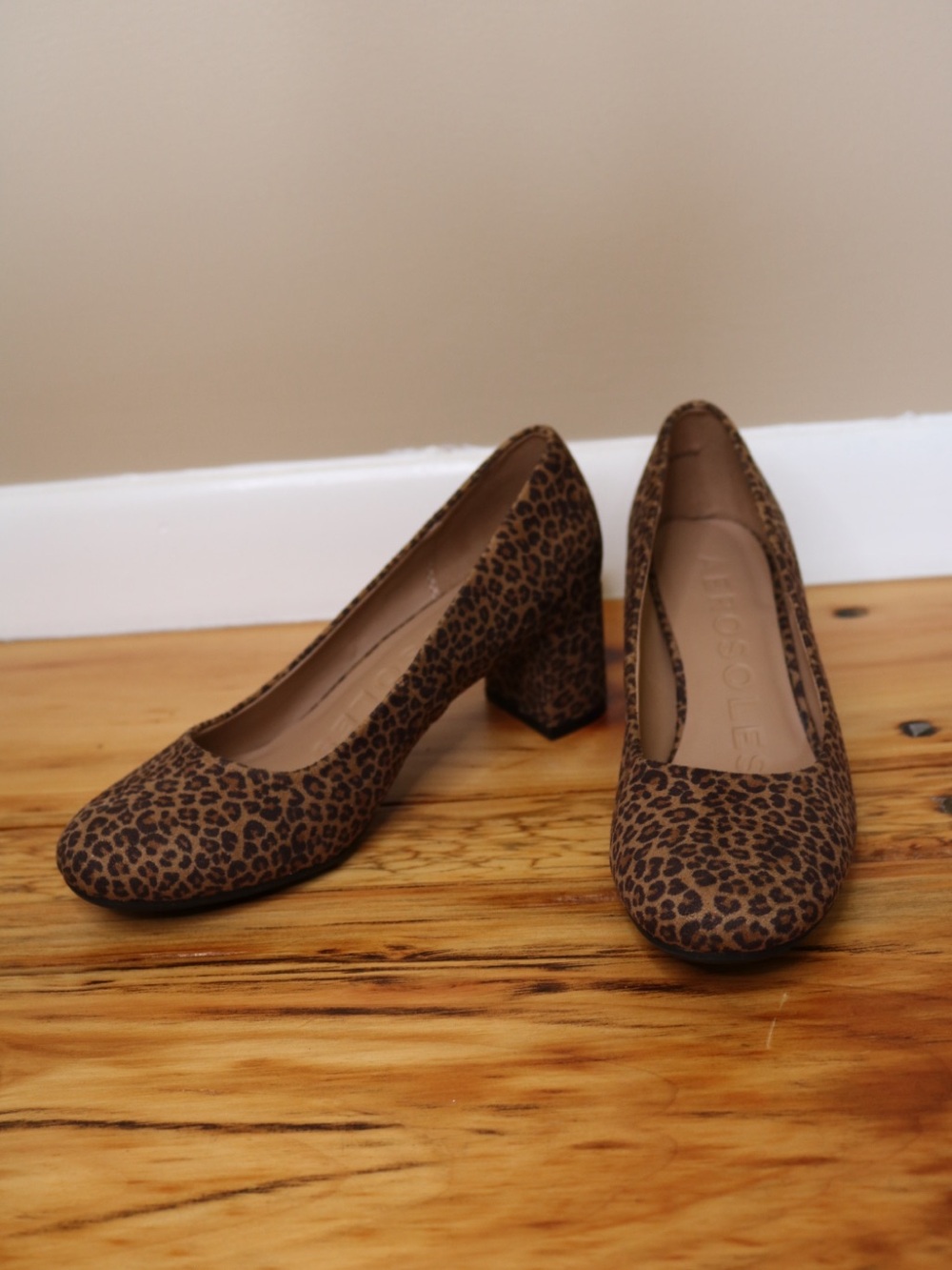 Aerosols Leopard Print Block Heel Pumps - Brown